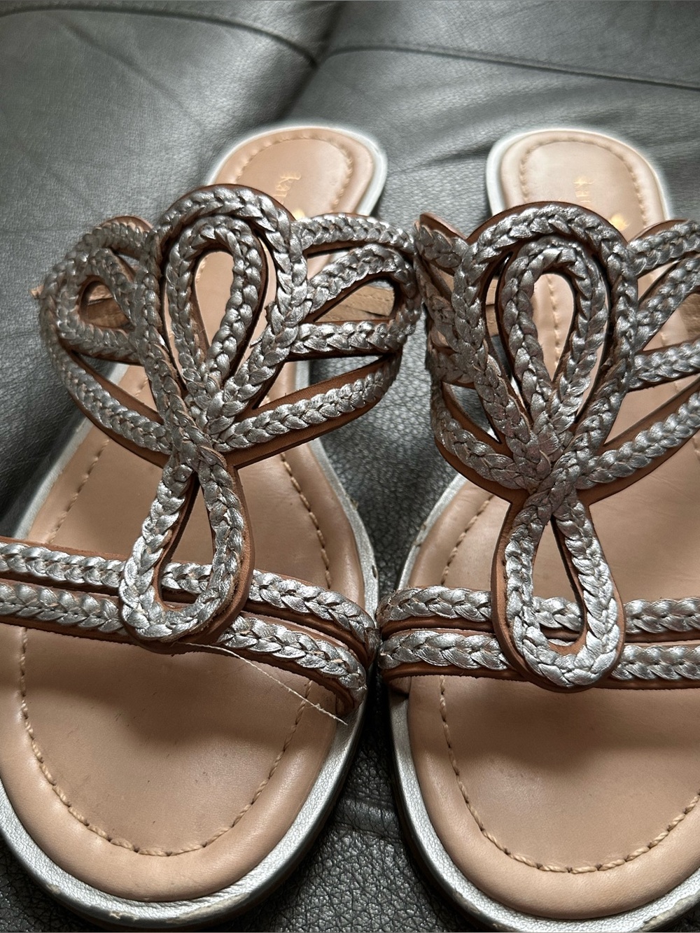 KATE SPADE NEW YORK Women's Gold Woven Leather Ablis Sandal - Picture 2 of 5